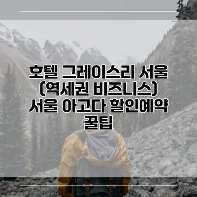 호텔 그레이스리 서울 (역세권 비즈니스) 서울 아고다 할인예약 꿀팁