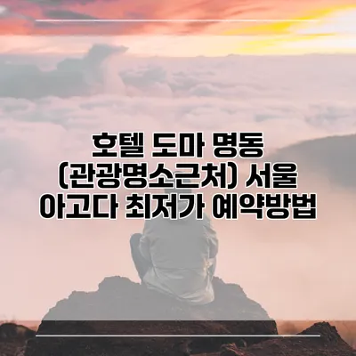 호텔 도마 명동 (관광명소근처) 서울 아고다 최저가 예약방법