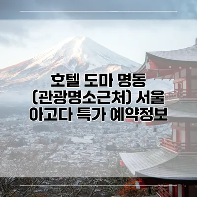 호텔 도마 명동 (관광명소근처) 서울 아고다 특가 예약정보