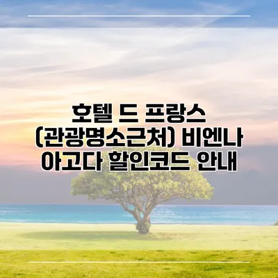 호텔 드 프랑스 (관광명소근처) 비엔나 아고다 할인코드 안내