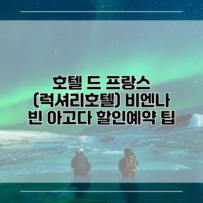 호텔 드 프랑스 (럭셔리호텔) 비엔나 빈 아고다 할인예약 팁