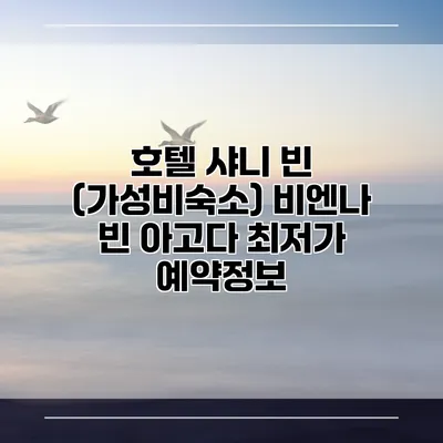 호텔 샤니 빈 (가성비숙소) 비엔나 빈 아고다 최저가 예약정보