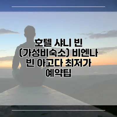 호텔 샤니 빈 (가성비숙소) 비엔나 빈 아고다 최저가 예약팁