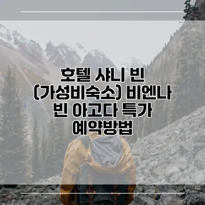호텔 샤니 빈 (가성비숙소) 비엔나 빈 아고다 특가 예약방법