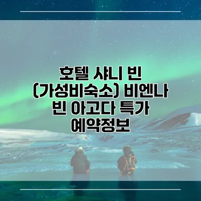 호텔 샤니 빈 (가성비숙소) 비엔나 빈 아고다 특가 예약정보