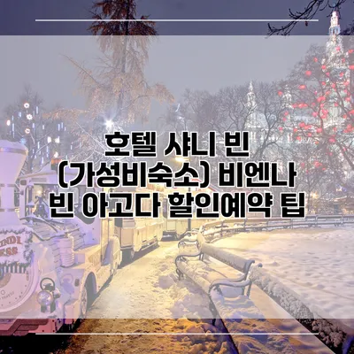 호텔 샤니 빈 (가성비숙소) 비엔나 빈 아고다 할인예약 팁
