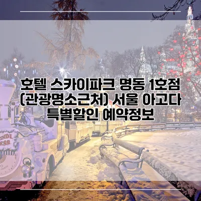 호텔 스카이파크 명동 1호점 (관광명소근처) 서울 아고다 특별할인 예약정보
