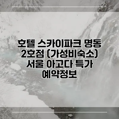 호텔 스카이파크 명동 2호점 (가성비숙소) 서울 아고다 특가 예약정보