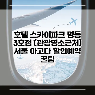 호텔 스카이파크 명동 3호점 (관광명소근처) 서울 아고다 할인예약 꿀팁