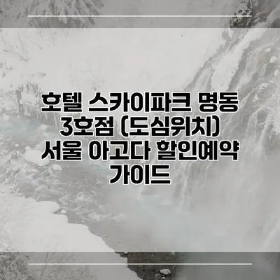 호텔 스카이파크 명동 3호점 (도심위치) 서울 아고다 할인예약 가이드