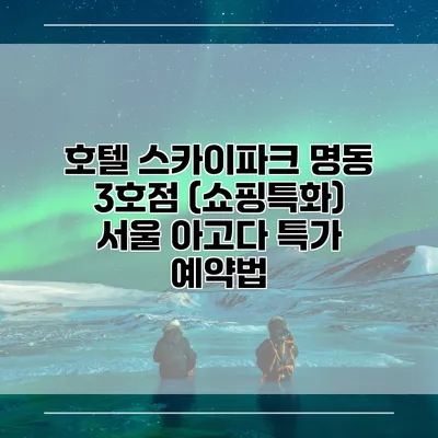호텔 스카이파크 명동 3호점 (쇼핑특화) 서울 아고다 특가 예약법