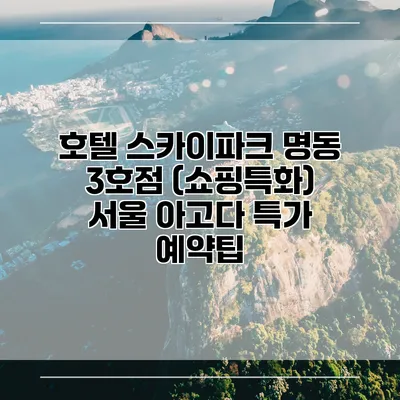 호텔 스카이파크 명동 3호점 (쇼핑특화) 서울 아고다 특가 예약팁