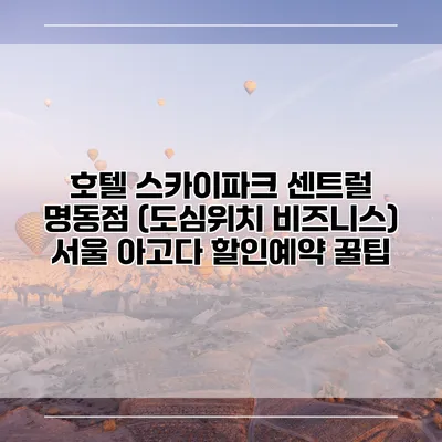 호텔 스카이파크 센트럴 명동점 (도심위치 비즈니스) 서울 아고다 할인예약 꿀팁