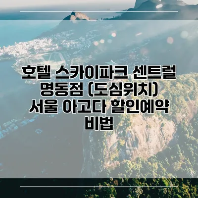 호텔 스카이파크 센트럴 명동점 (도심위치) 서울 아고다 할인예약 비법