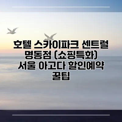 호텔 스카이파크 센트럴 명동점 (쇼핑특화) 서울 아고다 할인예약 꿀팁