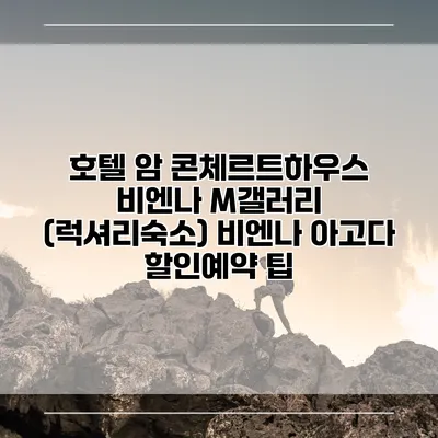 호텔 암 콘체르트하우스 비엔나 M갤러리 (럭셔리숙소) 비엔나 아고다 할인예약 팁