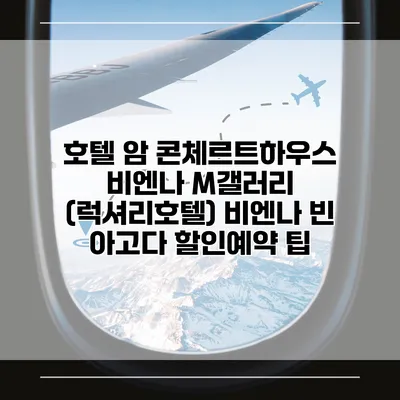 호텔 암 콘체르트하우스 비엔나 M갤러리 (럭셔리호텔) 비엔나 빈 아고다 할인예약 팁