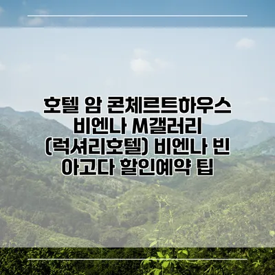 호텔 암 콘체르트하우스 비엔나 M갤러리 (럭셔리호텔) 비엔나 빈 아고다 할인예약 팁