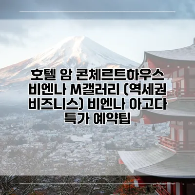 호텔 암 콘체르트하우스 비엔나 M갤러리 (역세권 비즈니스) 비엔나 아고다 특가 예약팁