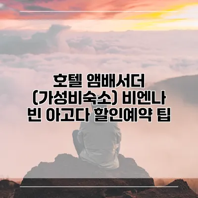 호텔 앰배서더 (가성비숙소) 비엔나 빈 아고다 할인예약 팁