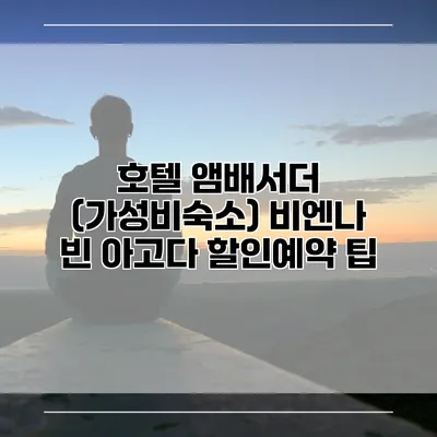 호텔 앰배서더 (가성비숙소) 비엔나 빈 아고다 할인예약 팁