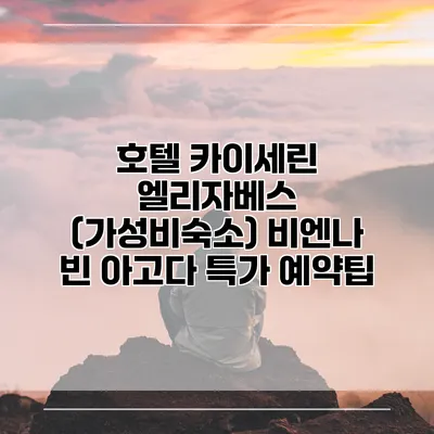 호텔 카이세린 엘리자베스 (가성비숙소) 비엔나 빈 아고다 특가 예약팁