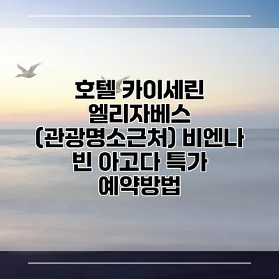 호텔 카이세린 엘리자베스 (관광명소근처) 비엔나 빈 아고다 특가 예약방법
