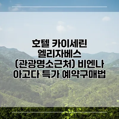 호텔 카이세린 엘리자베스 (관광명소근처) 비엔나 아고다 특가 예약구매법