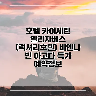 호텔 카이세린 엘리자베스 (럭셔리호텔) 비엔나 빈 아고다 특가 예약정보