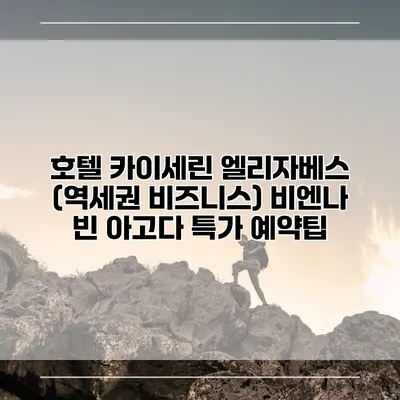 호텔 카이세린 엘리자베스 (역세권 비즈니스) 비엔나 빈 아고다 특가 예약팁