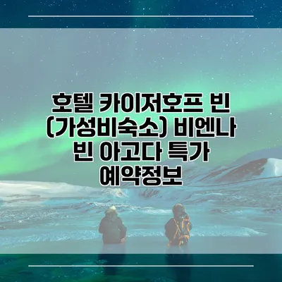 호텔 카이저호프 빈 (가성비숙소) 비엔나 빈 아고다 특가 예약정보