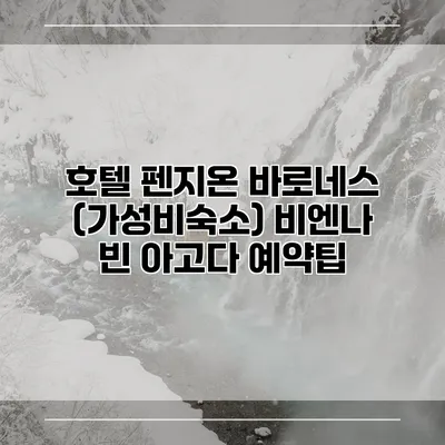 호텔 펜지온 바로네스 (가성비숙소) 비엔나 빈 아고다 예약팁