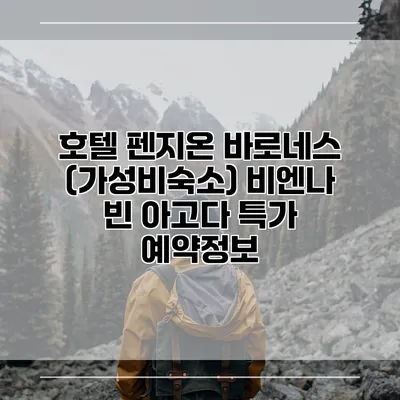호텔 펜지온 바로네스 (가성비숙소) 비엔나 빈 아고다 특가 예약정보