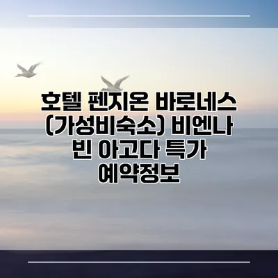 호텔 펜지온 바로네스 (가성비숙소) 비엔나 빈 아고다 특가 예약정보