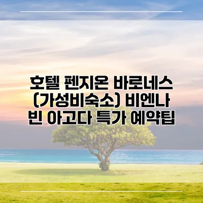 호텔 펜지온 바로네스 (가성비숙소) 비엔나 빈 아고다 특가 예약팁