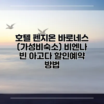 호텔 펜지온 바로네스 (가성비숙소) 비엔나 빈 아고다 할인예약 방법