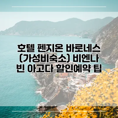 호텔 펜지온 바로네스 (가성비숙소) 비엔나 빈 아고다 할인예약 팁