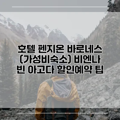 호텔 펜지온 바로네스 (가성비숙소) 비엔나 빈 아고다 할인예약 팁