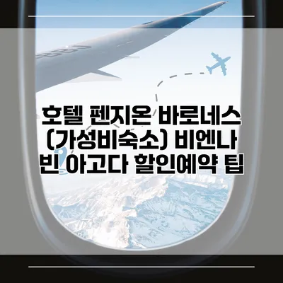 호텔 펜지온 바로네스 (가성비숙소) 비엔나 빈 아고다 할인예약 팁