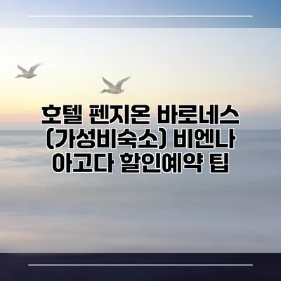 호텔 펜지온 바로네스 (가성비숙소) 비엔나 아고다 할인예약 팁
