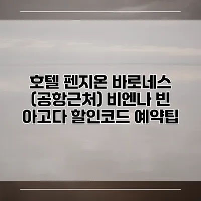 호텔 펜지온 바로네스 (공항근처) 비엔나 빈 아고다 할인코드 예약팁