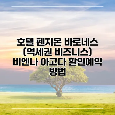 호텔 펜지온 바로네스 (역세권 비즈니스) 비엔나 아고다 할인예약 방법