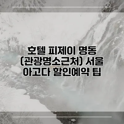 호텔 피제이 명동 (관광명소근처) 서울 아고다 할인예약 팁