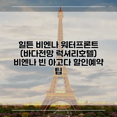힐튼 비엔나 워터프론트 (바다전망 럭셔리호텔) 비엔나 빈 아고다 할인예약 팁