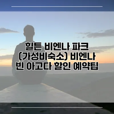 힐튼 비엔나 파크 (가성비숙소) 비엔나 빈 아고다 할인 예약팁