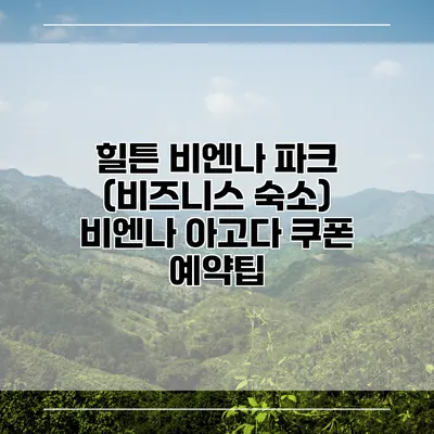힐튼 비엔나 파크 (비즈니스 숙소) 비엔나 아고다 쿠폰 예약팁